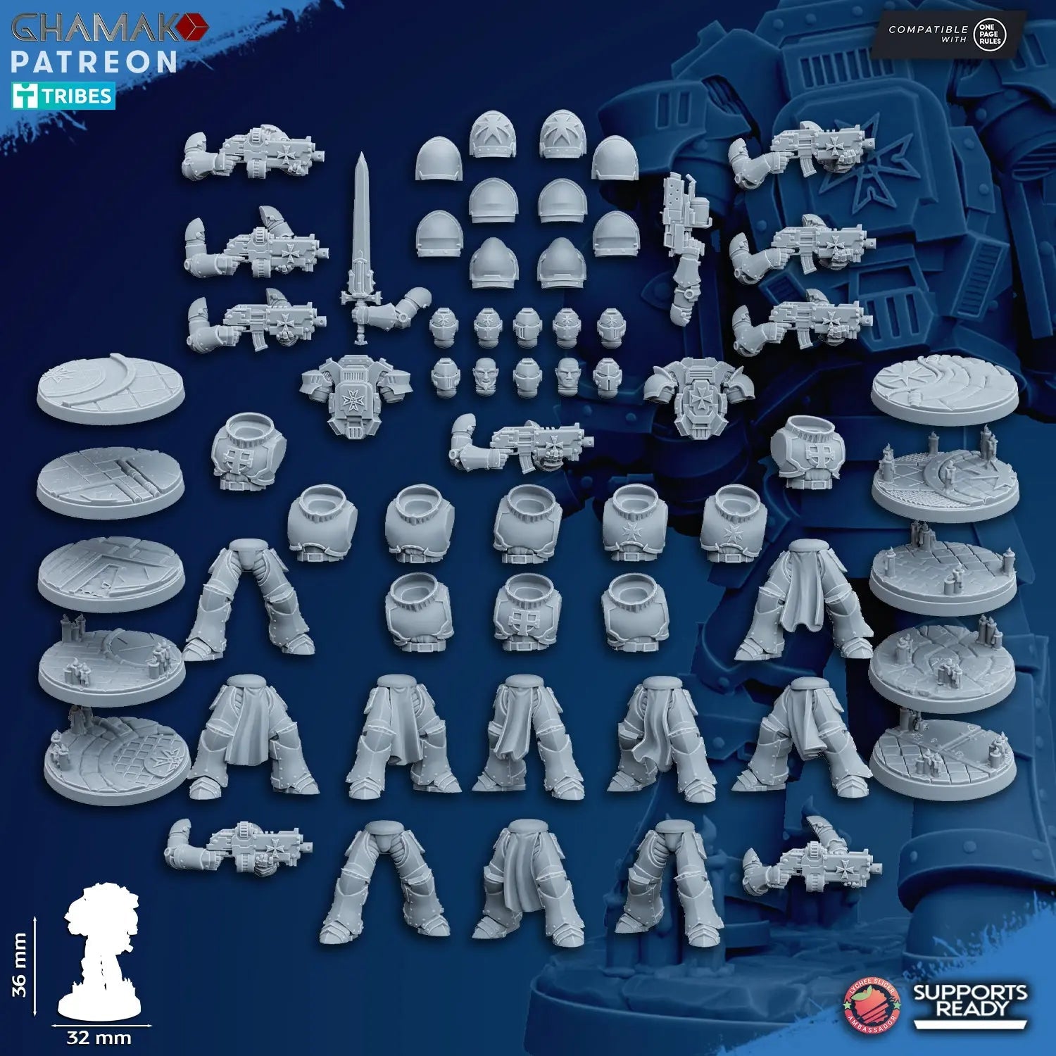 Temple Militum Squad by Ghamak – 10-Unit Resin Printed Sci-Fi Minis (36mm)