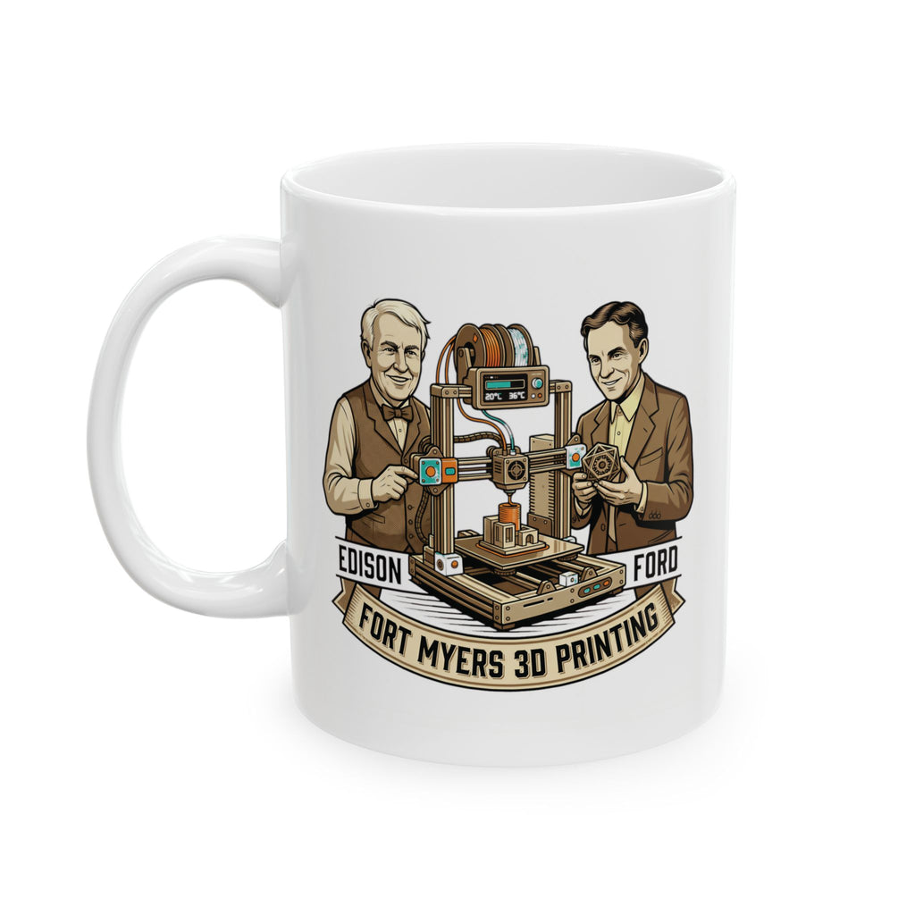 Inventors Coffee Mug — Edison & Ford Portraits, Vintage Science Gift (11oz/15oz)