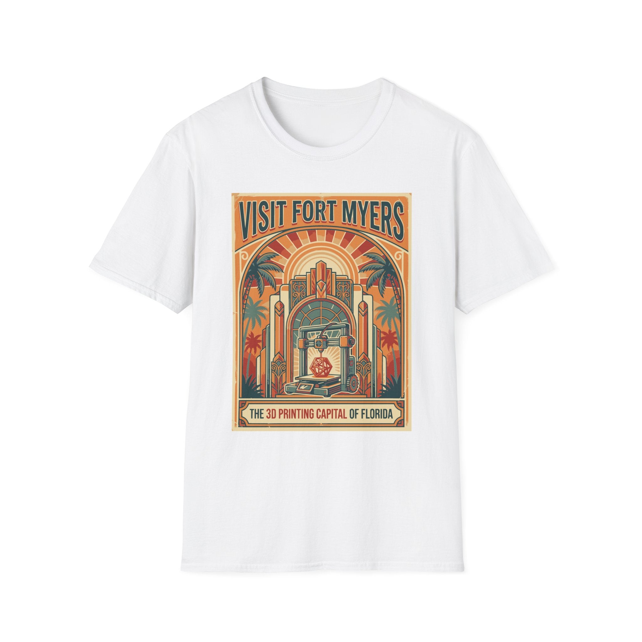 Visit Fort Myers vintage travel poster T-Shirt | Florida 3D Printing Capital