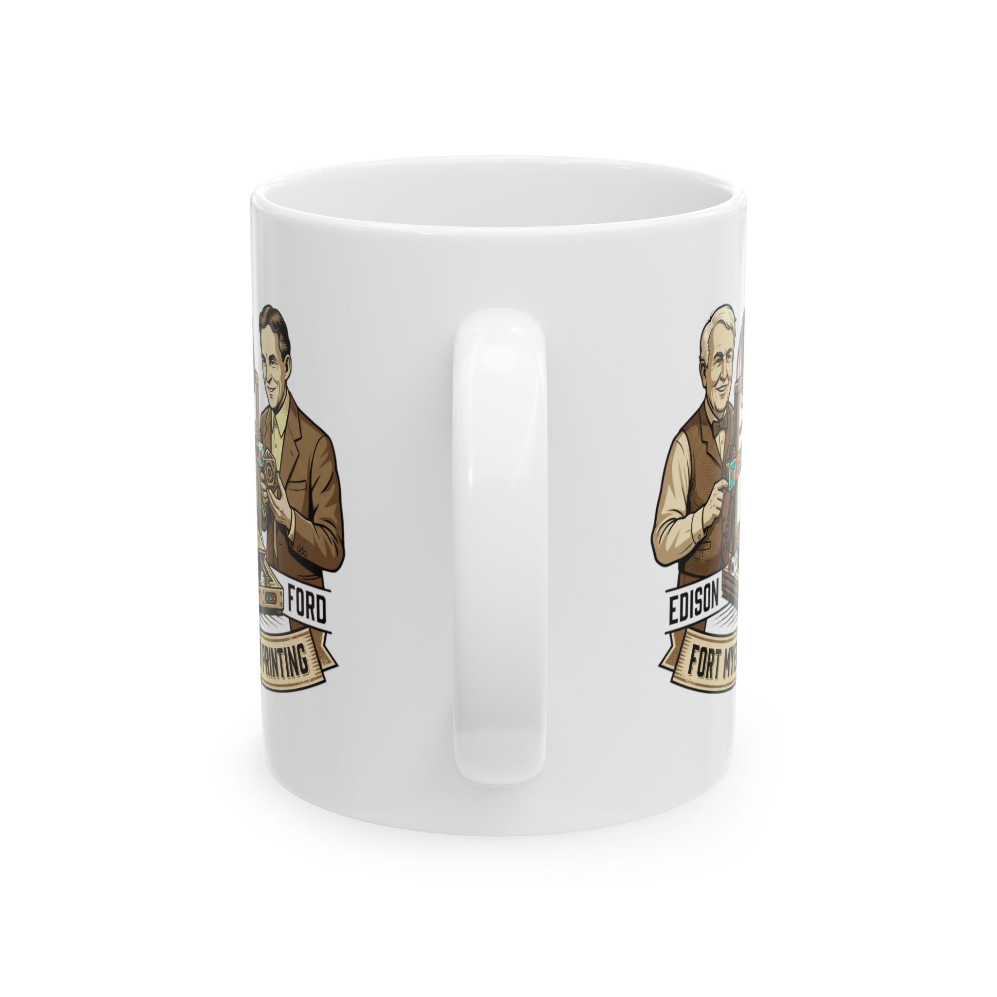 Inventors Coffee Mug — Edison & Ford Portraits, Vintage Science Gift (11oz/15oz)