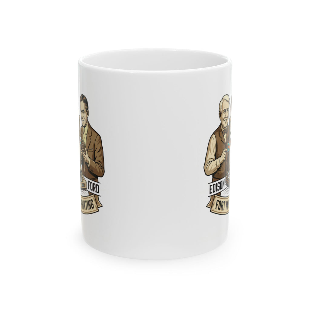 Inventors Coffee Mug — Edison & Ford Portraits, Vintage Science Gift (11oz/15oz)