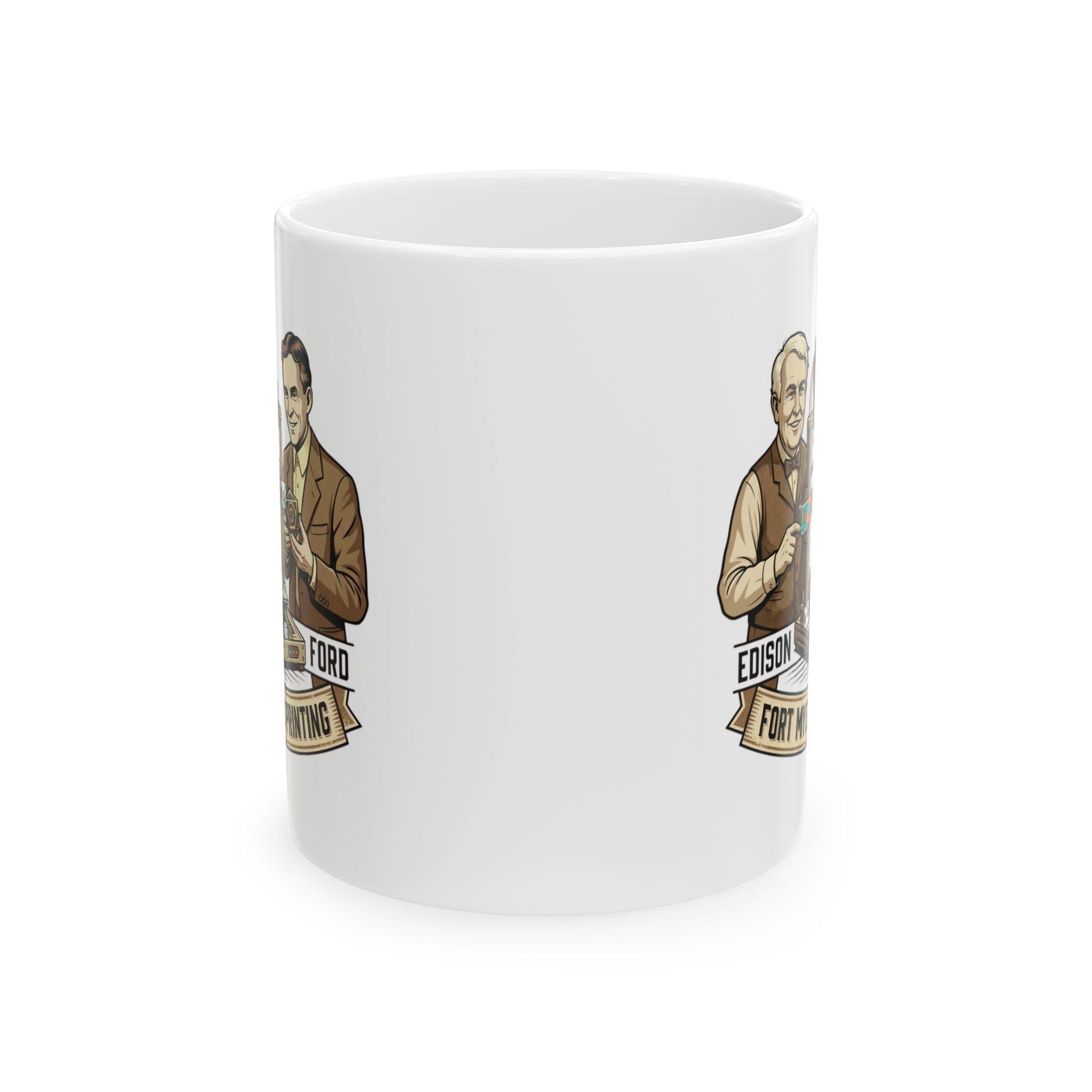 Inventors Coffee Mug — Edison & Ford Portraits, Vintage Science Gift (11oz/15oz)