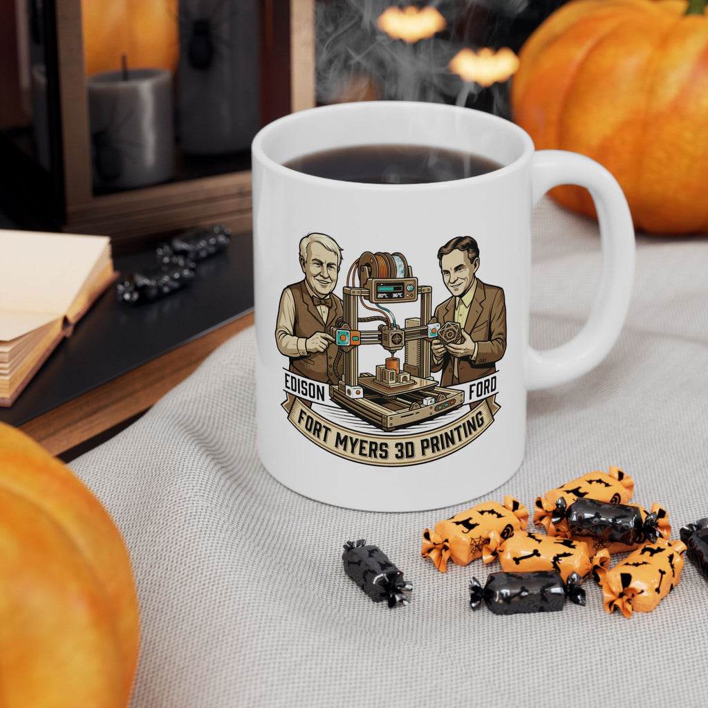 Inventors Coffee Mug — Edison & Ford Portraits, Vintage Science Gift (11oz/15oz)