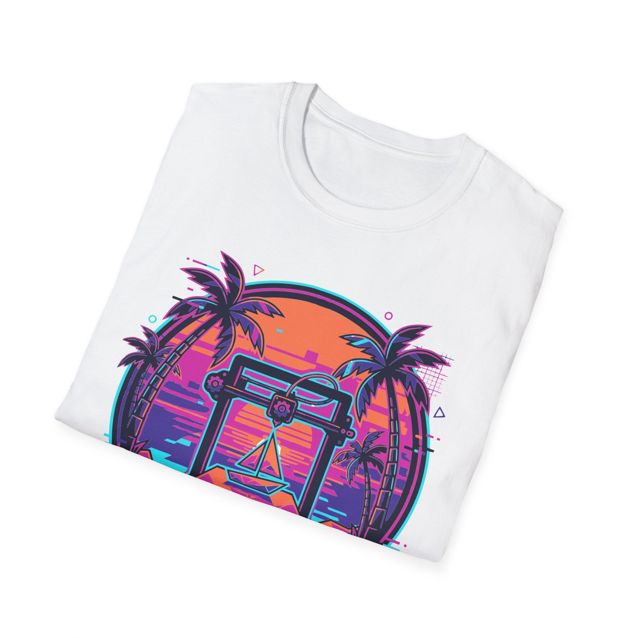 Florida Sunset Palm Trees T-Shirt | Retro Neon Beach Graphic