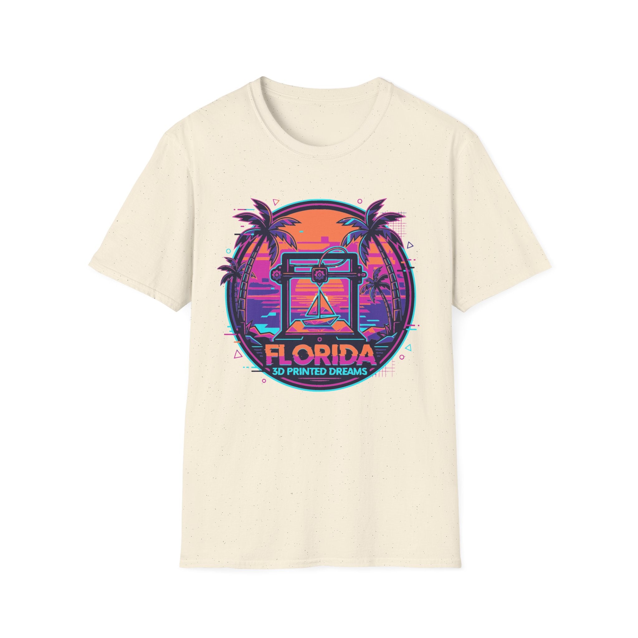 Florida Sunset Palm Trees T-Shirt | Retro Neon Beach Graphic