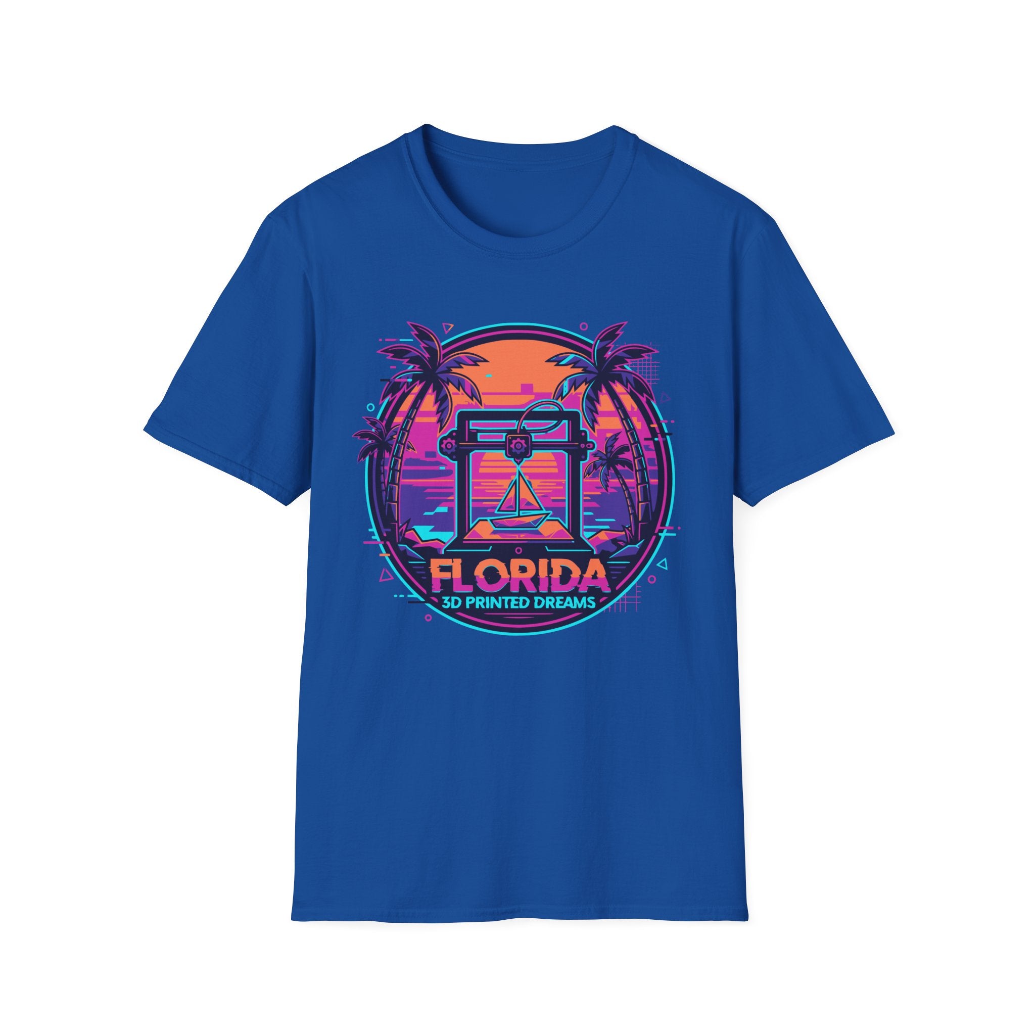 Florida Sunset Palm Trees T-Shirt | Retro Neon Beach Graphic